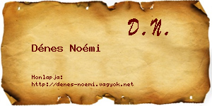 Dénes Noémi névjegykártya